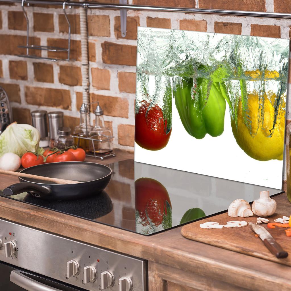 Glas-Kochfeld-Schutzplatte 60x52 Paprika