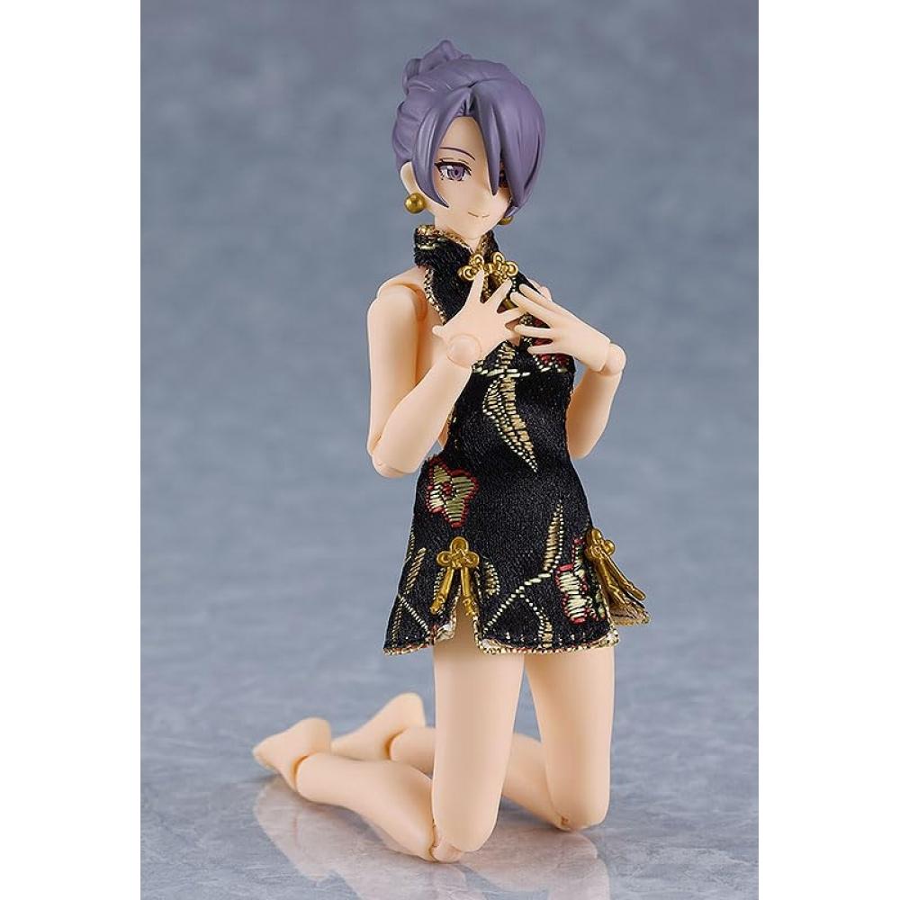figma female body [Mika] with miniskirt China dress [black] non-scale plastic painted movable figure