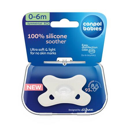 CANPOL 24/001 Ciuccio 100% silicone 0-6m simmetrico 1 pz bianco