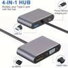 SUNROZ HDMI and VGA Adapter with Type-C Adapter Hub for USB-C To TV and Projector Cable for TV 4K (A486590)
