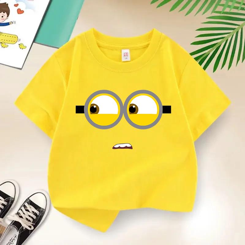 

Children s T-shirt with a Cute Yellow Bean Frog Pattern, Suitable for a Comfortable Short-sleeve Top in Summer 100