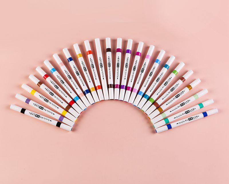 Double-Ended Acrylic Markers: 12, 18, 24, 36, 48 Colors for Painting, Art, Hand-Painting