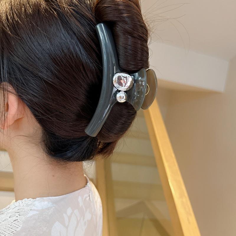 Hair Accessories Women's Large Grab Clip Fashion Temperament Simple Hair Grab Shark Clip Acrylic Disc Hairpin Hairpin Headgear