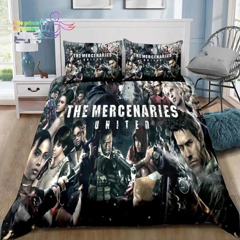 

3D Print R-Resident Evil Games Gamer Bedding Set Single Twin Full Queen King Size Bed Set Adult Boys Bedroom AU Single(140*210cm)3pcs