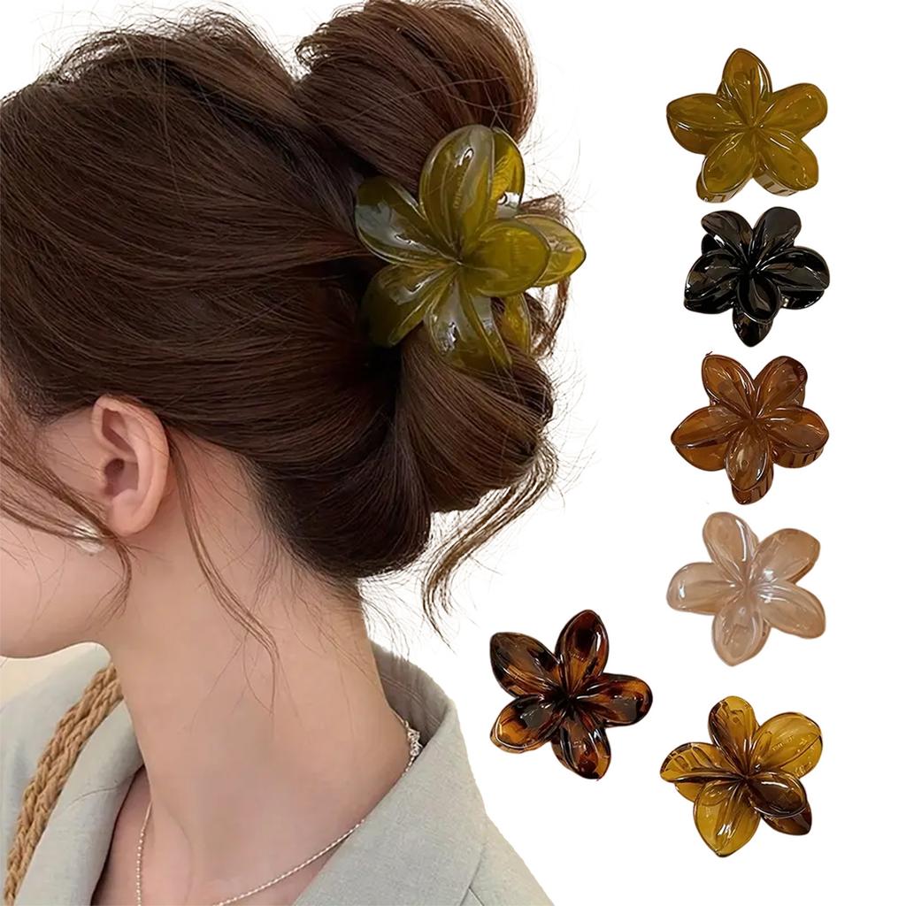 Clipsuri de păr Dopamină de 7 cm Pentru Femei Vitalitate Gradient Colorat Rechin Prindere Păr Formă de Floare Agrafe de Păr Accesorii de Păr Hawaii