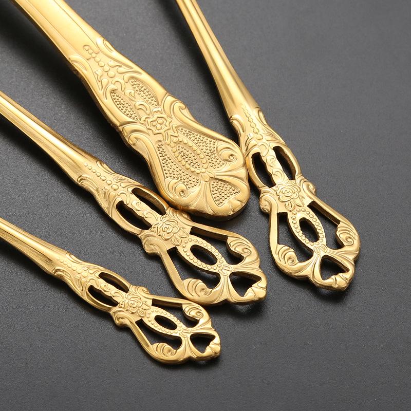European Style Stainless Steel Steak Knife, Fork, and Spoon Set for Western Restaurant or Household Use