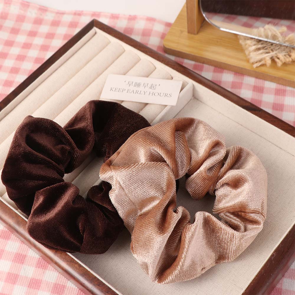 4pcs Gentle Women Hair Scrunchies Solid Color Elastic Hair Ropes Fashion Velvet Scrunchies  Girls