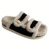 Internet celebrity thick bottom Birkenstock hairy slippers women wear autumn and winter 2025 new high-end explosion non-slip cotton slippers