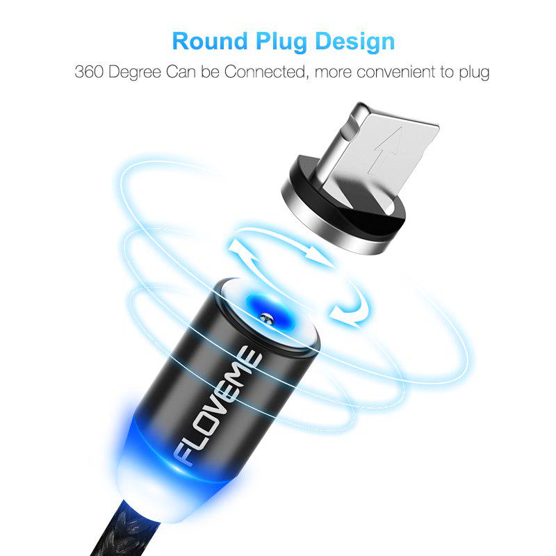 Buy FLOVEME Fast Charge LED Magnetic Cable for Type C Micro USB