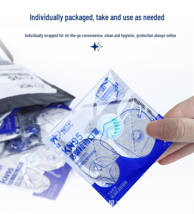 Star Universe KN95 Dustproof Mask with Valve - Men's Thickened Edition, Disposable Respirator with Activated Carbon for Dust and Formaldehyde Removal