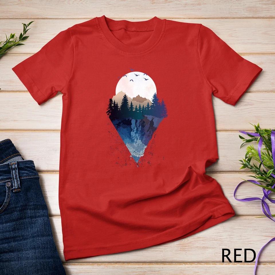Funny Geometric Mountain Abstract Geometry Outdoor Gifts T-Shirt Unisex T-shirt 9 S
