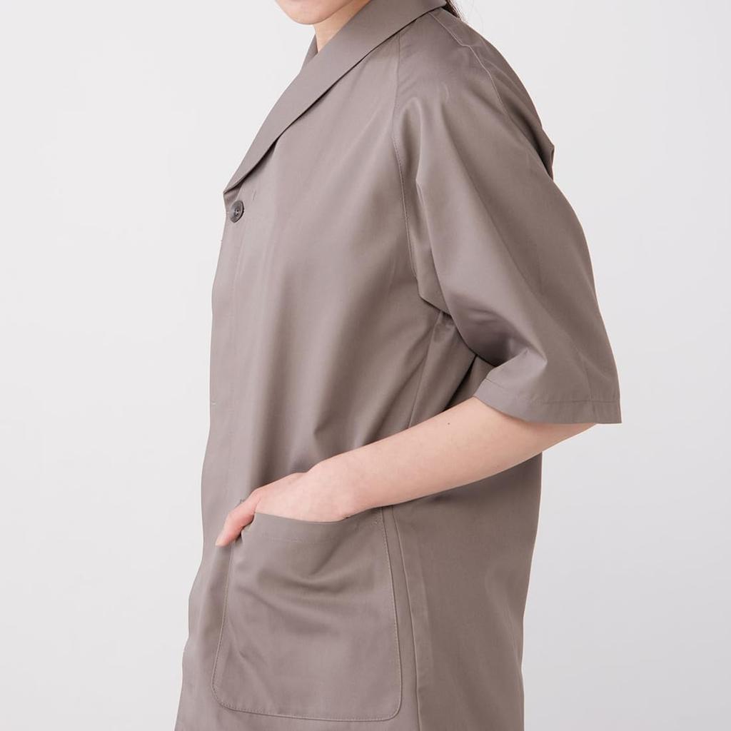 Seven Uniform Chef's White Coat, Top, 3/4 Sleeves, Unisex, EA3077-8, Japanese Style, Suitable for Japanese Restaurants, Greige, Size S