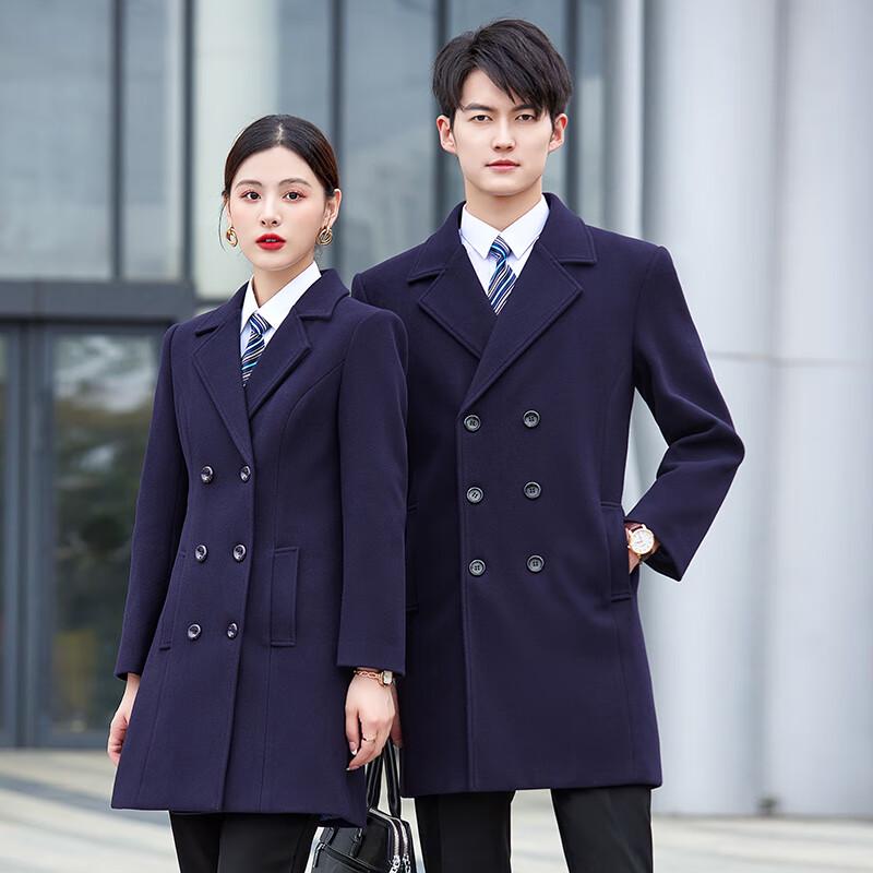 British Style Double-Breasted Wool Blend Professional Coat