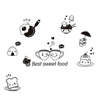 Wandaufkleber für Küche, Kaffee, Süßigkeiten, Brot, Kuchen, Esszimmer