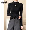 MJ STYLE Base Termica a Manica Lunga Collo Alto Foderata in Pile da Donna