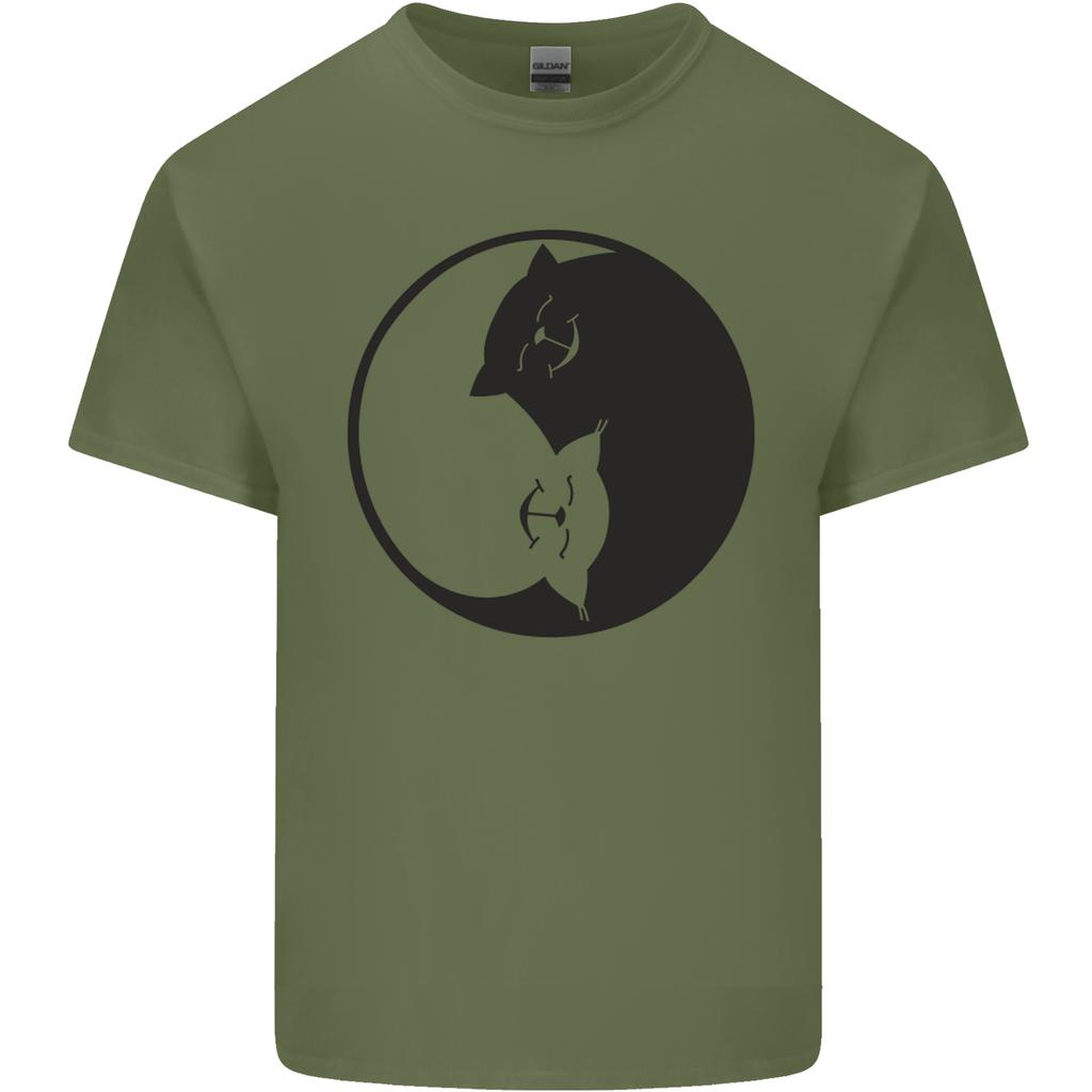 Yin Yang Cat Lover Funny Kitten Pet Unisexs Light Cotton TShirt