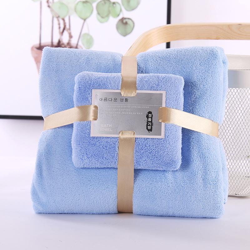 Coral Fleece Double-Sided Quick Dry Towels for Home - Mother-Child & Couple Set