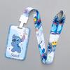 Disney Porta-Cartões e Alça de Identificação Stitch - Poliéster Resistente a Arranhões Perfeito para Crachás Escolares, Ônibus, Cartões de Jantar, Presentes de Aniversário