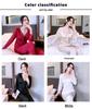 Women's Plus Size Ice Silk Long Sleeve Pajamas with Chest Pads - High-End Feel for Spring, Summer, Fall