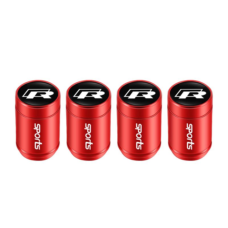 

2026 Hot For VOLKSWAGEN VW 4PCS Metal Tire Valve Caps Car Tyre Air Stems Cover For Volkswagen R Caddy Golf Passat Tiguan Beetle червоний