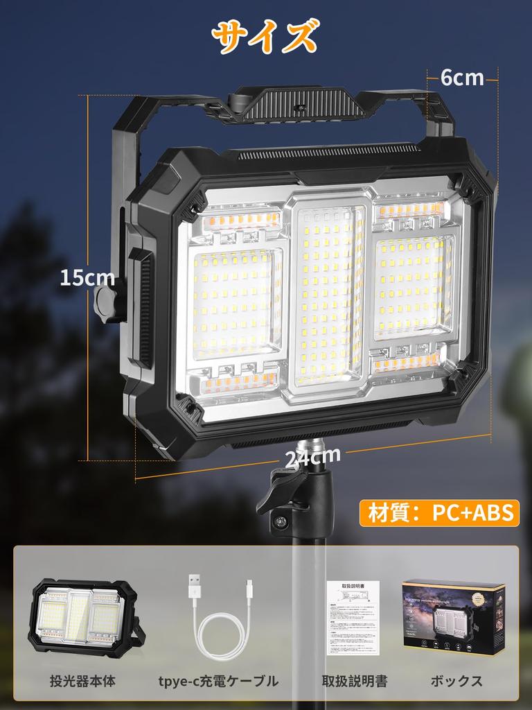 Wiederaufladbarer LED-Strahler, Outdoor-Arbeitsleuchte [36000mAH Große Kapazität, 18 Stunden Dauerbetrieb], 45.000lm Ultrahell, 5 Beleuchtungsmodi,