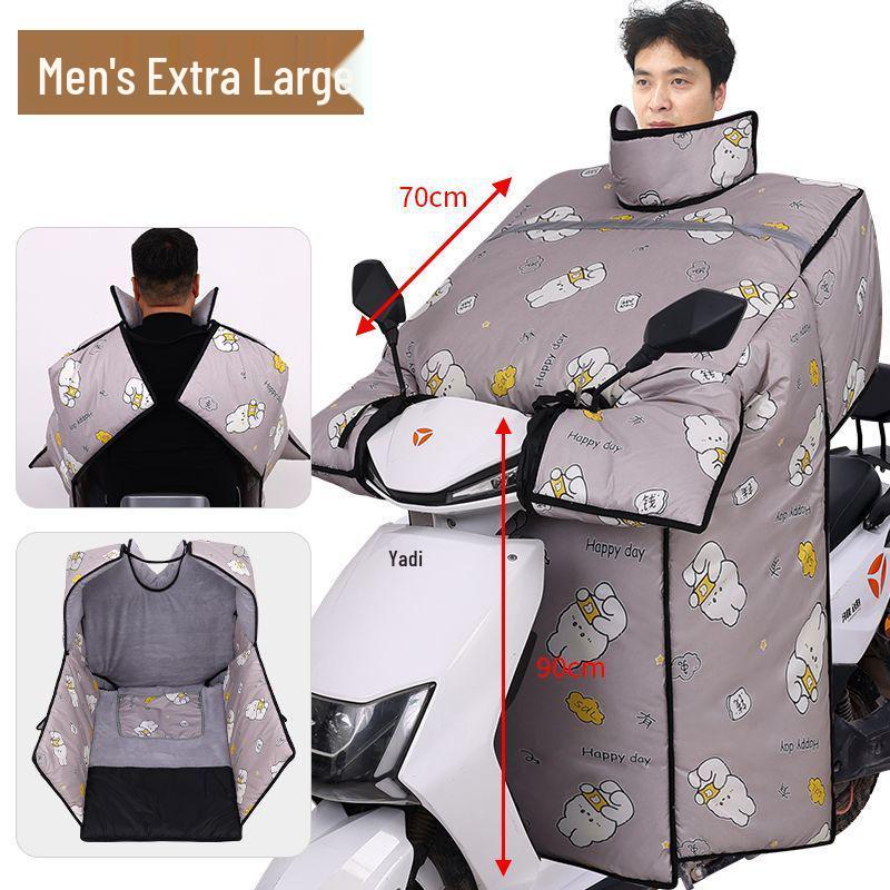 Extra großer, fleecegefütterter, winddichter und wasserdichter Winterschutz für Dreirad/Motorrad