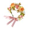 Bridal Headband Artificial Flower Decor Ribbon Lace-up Garland Wedding Ceremony Headband Weddings Travel Fairy Hair Garland Hair