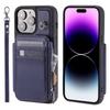 Suitable for iPhone 15 cases, 13 Pro zippered coin purse card insert, crossbody shockproof protective case 14 Plus