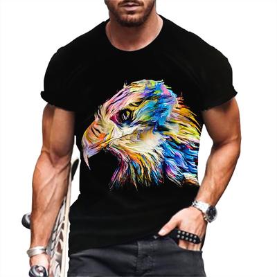 Camiseta de verano para hombre, camisetas de manga corta con loro 3D, camiseta informal de animales callejeros, camiseta de gran tamaño, ropa para hombre, ropa de diseñador