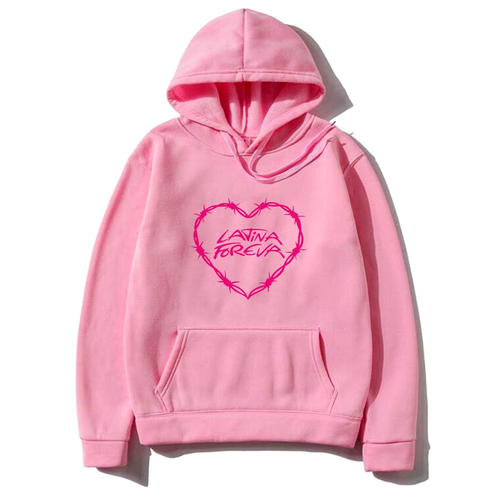 Karol G "Latina Foreva" Grafik Hoodie Herren Damen Vintage Herbstkleidung Fleece übergroße Mode Langarm Lässiger Trainingsanzug
