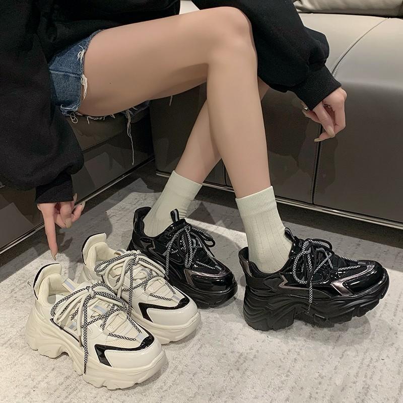 Dámské boty na platformě z pravé kůže Nové jarní styl dámské sportovní boty pro volný čas