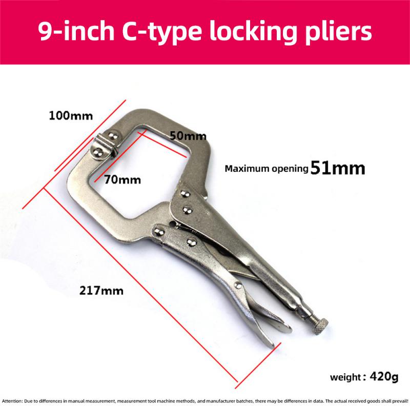 5/6.5/9/11 inch C Clamp weld Clip Woodwork Fix Plier Pad Wood Work Alloy Steel Hand Tool Pincer Tong Tenon Locator