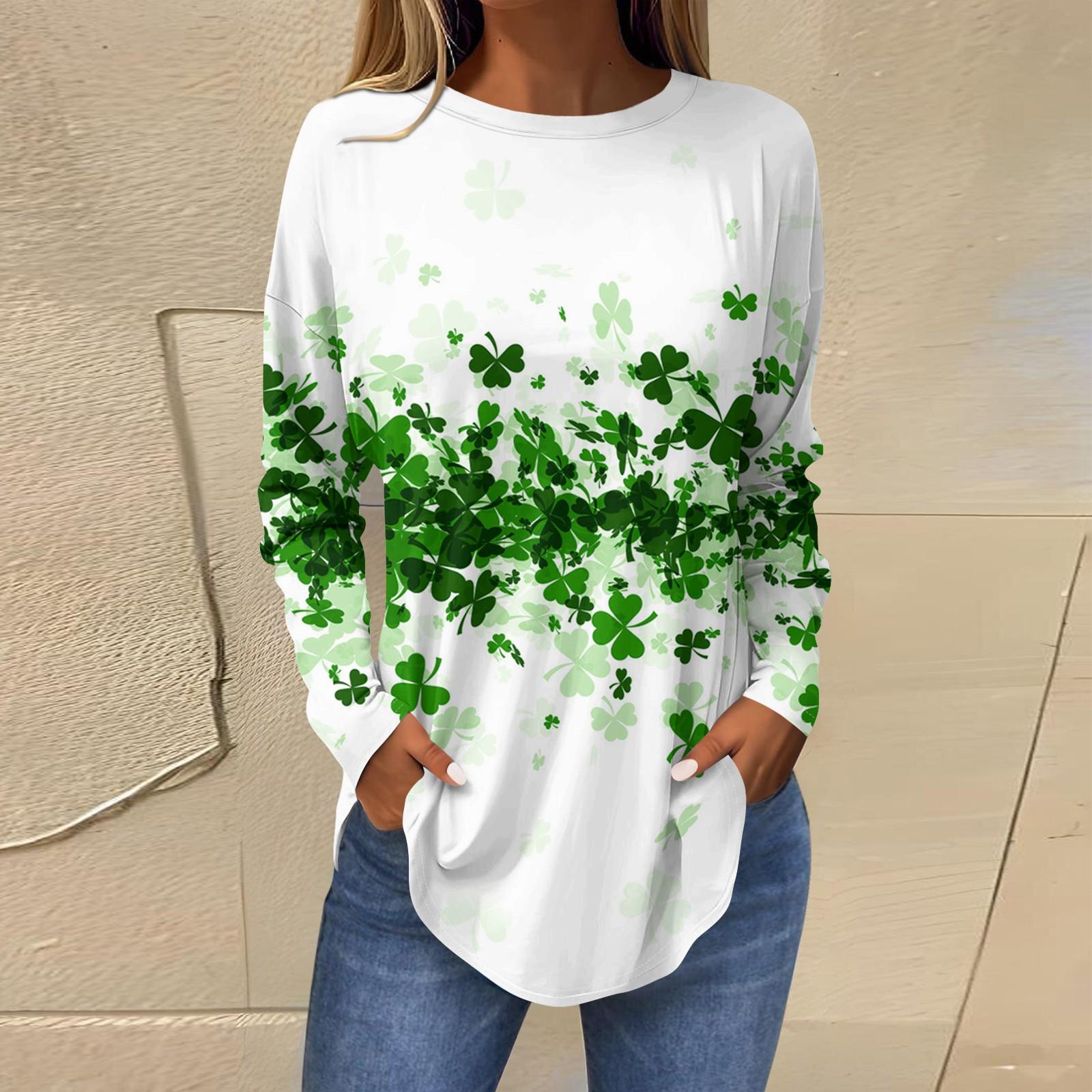 

Футболки для женщин, осенние повседневные рубашки с длинным рукавом, толстовки с винтажным графическим принтом, топы, пуловеры, рождественские S белый