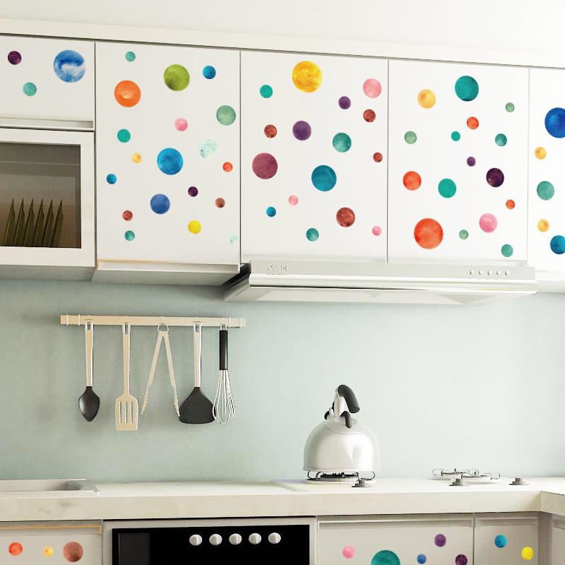 Rainbow Color Dots Star Wall Sticker For Kids Room Children Home Decor Decals Creative Removable Living Room DIY Vinyl Stickers