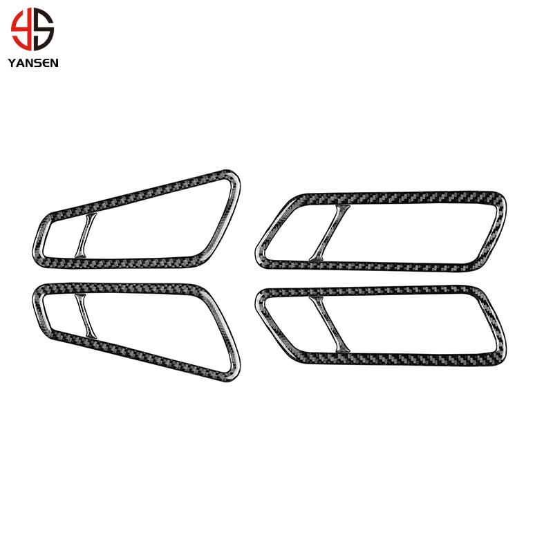 For VW Volkswagen Passat B6 2006-2011 Door Handle Frame Trim Cover Parts Soft Real Carbon Fiber Sticker Car Interior Accessories