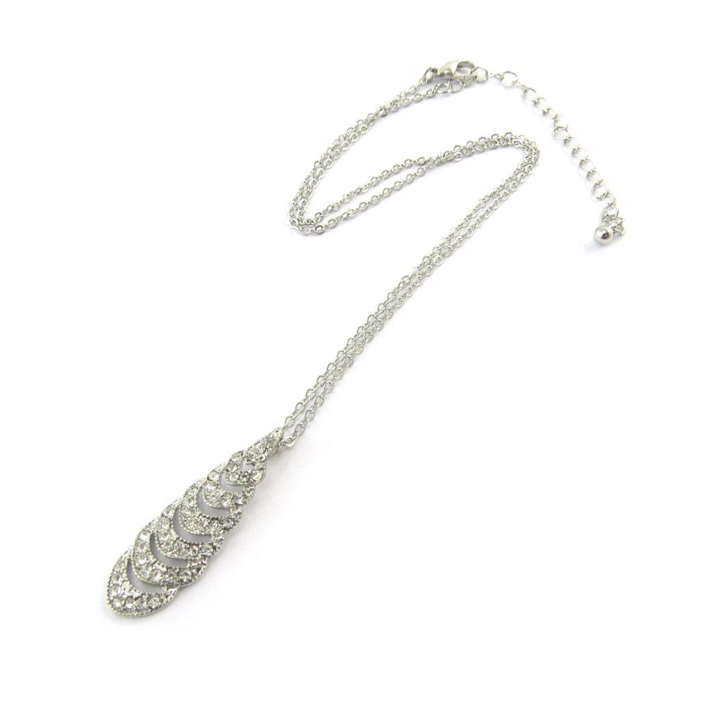 Les Trésors De Lily [N5002] - Collier Créateur 'Sissi' blanc argenté