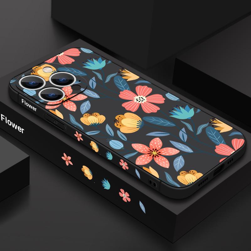 Ударопрочный чехол с цветочным принтом для iPhone 16 15 Pro Max 14 Plus 13 12 Mini 11 — фото 9