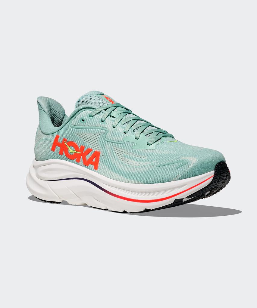 Hoka (Male) Clifton 10 - Sage:Neon Flame / 1162030-Sgnn