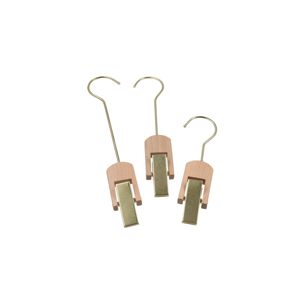 Hanging Clothes Clip Gold/Silver Hat Hangers Creative Solid Wood Single Clip Store
