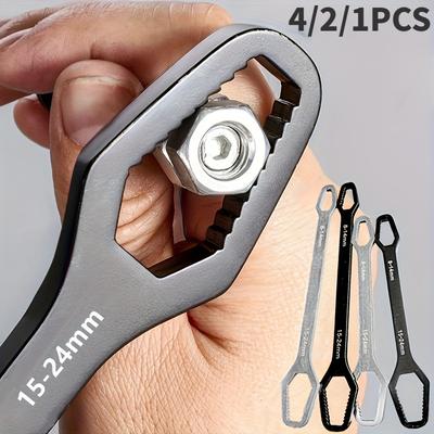 Chiave universale a doppia estremità 4/2/1 pz, chiave di riparazione per dadi autoserranti da 8-24 mm, chiave a cricchetto a doppia testa, regolabile