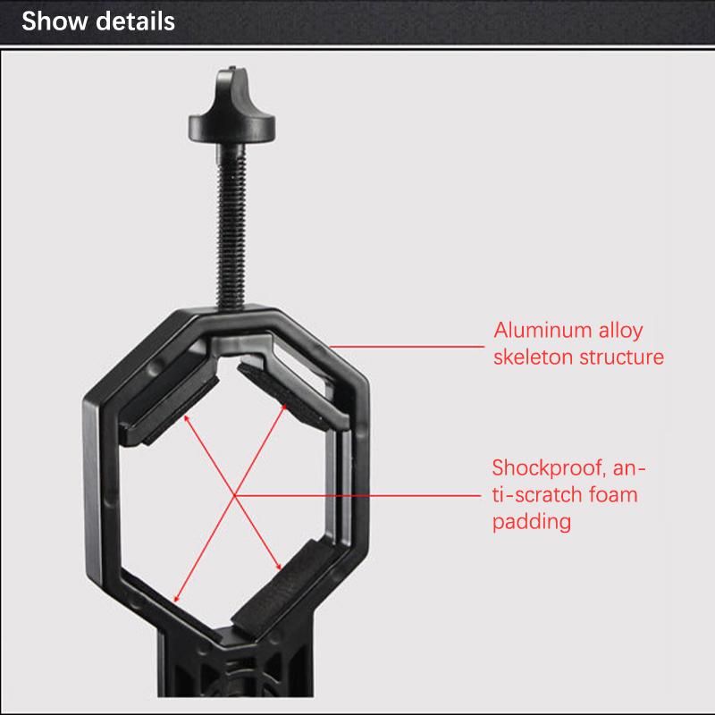 Adaptador para Teléfono Móvil con Soporte de Pinza de Resorte Accesorios para Microscopio Monocular Adaptar Telescopio Soporte de Accesorio Clip para Teléfono Móvil