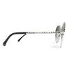 Excellent CHANEL Sunglasses COCO Mark Panto Shape Frame: Silver Black Women 4242 c.124/S6 Used