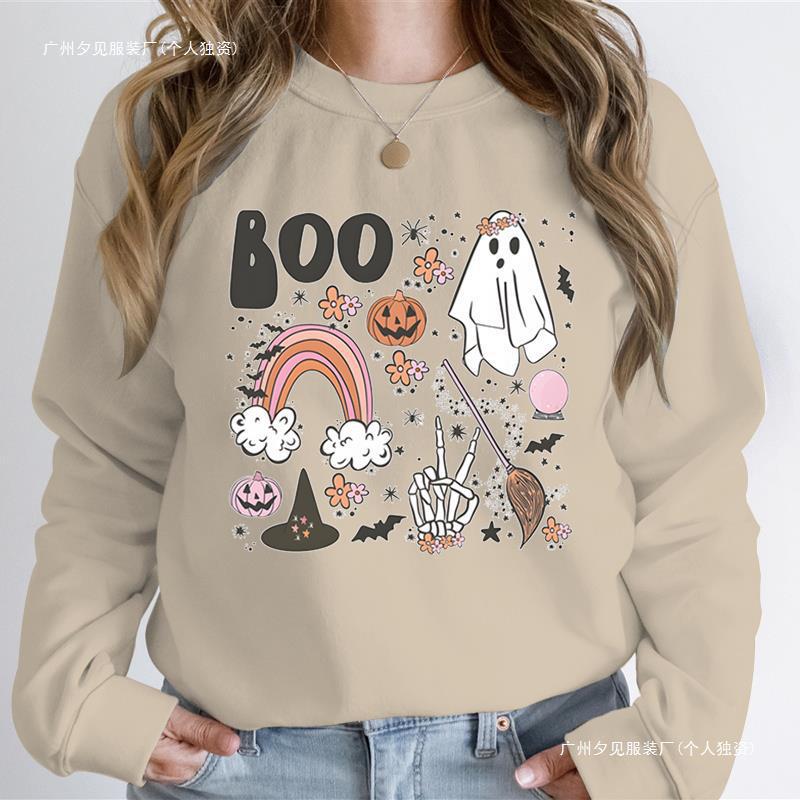 Sudadera de Fantasma de Halloween para Mujer Calabaza Esqueleto