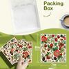 6PCS Cleaning Dishcloths Reusable Kitchen Dish Towels Vintage Floral Berry Print Dishcloth Absorbent Lint Free Cloth Washable Duster Rags Tea Towels