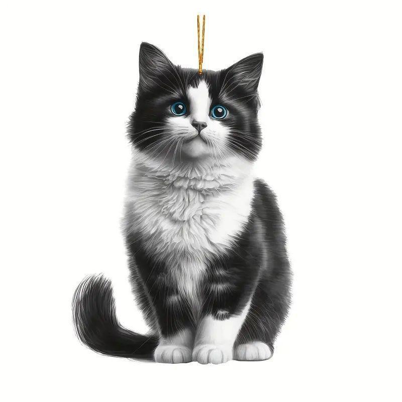 

Уникальный 2D мультяшный акриловый кулон в виде черного кота для украшения автомобиля и для влюбленных питомцев