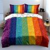 Regenbogen Glitzer Bettwäsche Set Bettwäsche Bettbezug Set Bettbezug Kissenbezüge  (1 * Bettbezug 2 * Kissenbezüge, ohne Bettdecke)