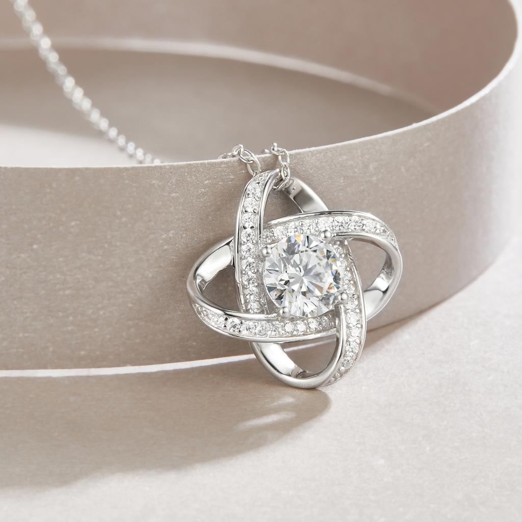 S925 Silver Women's Necklace Moissanite Round Pendant Fashionable Cross Chain Daily Hot-Selling Gift Source