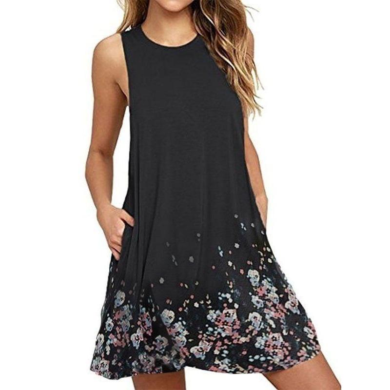 QICED Abiti Casual Senza Maniche con Scollo a V per Estate e Primavera