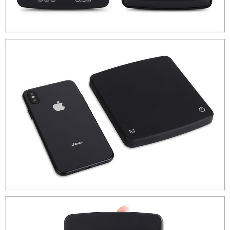 Hand-drip Coffee Digital LED Display Rechargeable Electronic Scale with Timer and Tare Function for Gram Weighing Coffee Brewing