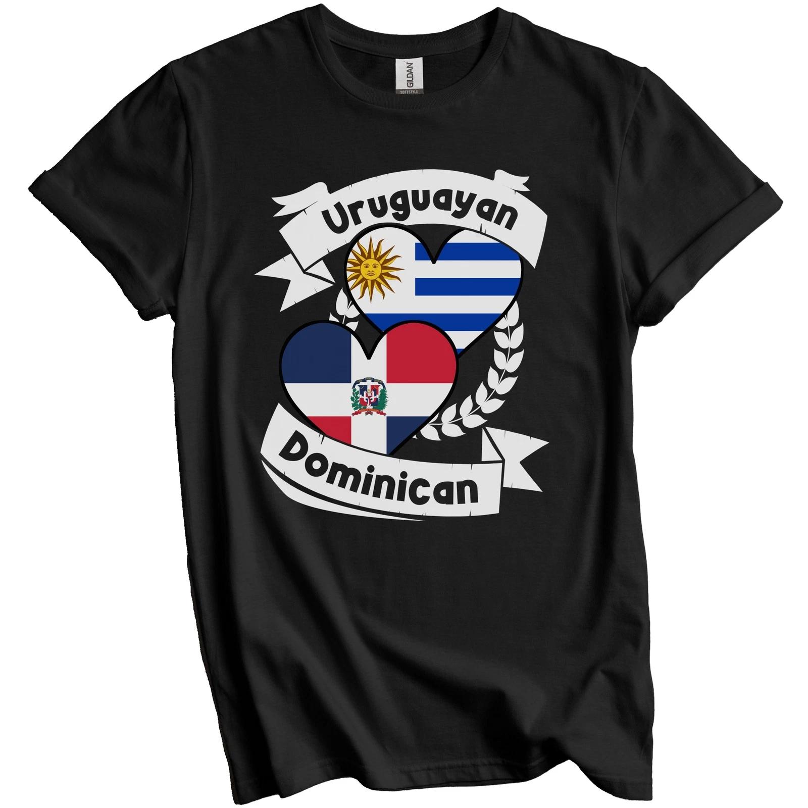 Uruguayan Dominican Heart Flags Uruguay Dominican Republic T-Shirt XL